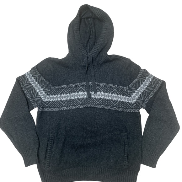 American Eagle Outfitters Other - American Eagle Outfitters Dark Gray Hooded Sweater with Stripe Pattern